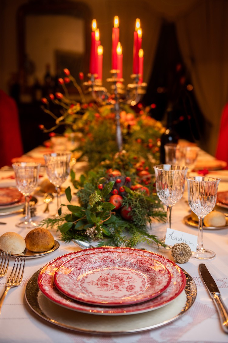 COM-FOUR® 2x Piatto decorativo in design antico Piatto corona dAvvento per Natale Piatto decorativo per matrimoni e feste di famiglia 